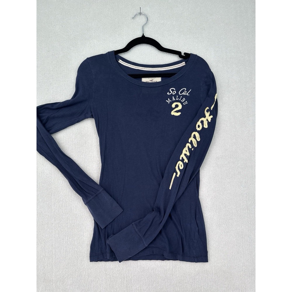 Vintage Y2K Hollister So Cal Malibu 2 Women's S Navy Long Sleeve Embroidered0437